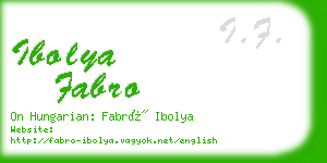 ibolya fabro business card